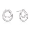 Thumbnail Image 0 of 9ct White Gold Cubic Zirconia Double Circle Earrings