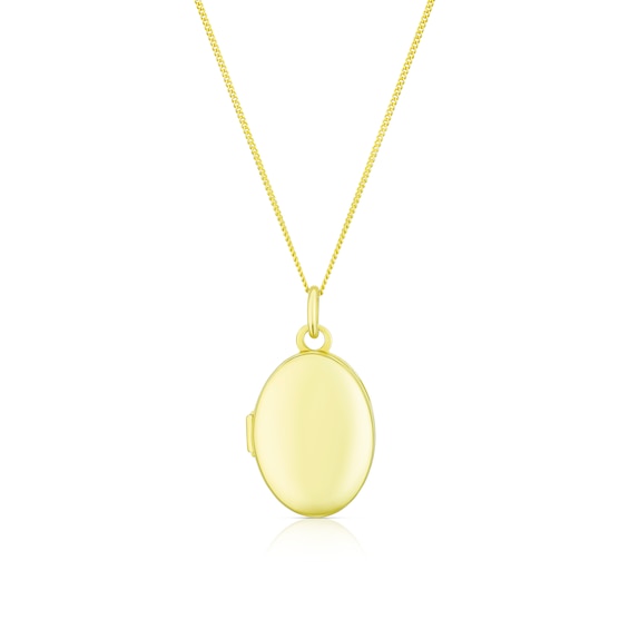 9ct Yellow Gold 18 Oval Locket Necklace