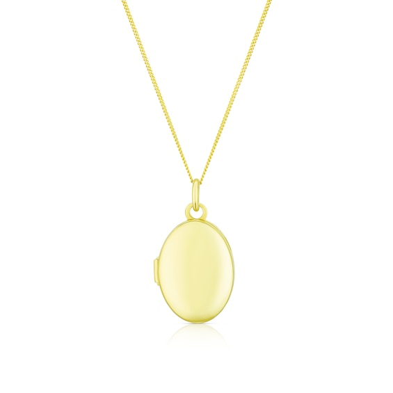 9ct Yellow Gold Oval Locket Necklace