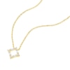 Thumbnail Image 2 of 9ct Yellow Gold Round & Baguette Cubic Zirconia Open Square Necklace