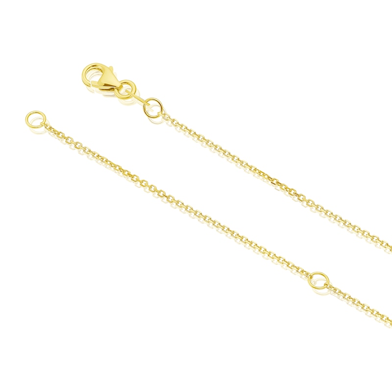 Main Image 3 of 9ct Yellow Gold Round & Baguette Cubic Zirconia Open Square Necklace
