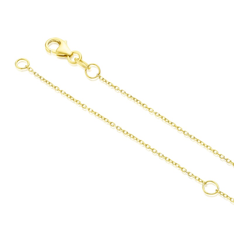Main Image 3 of 9ct Yellow Gold Cubic Zirconia Double Circle Pendant Necklace