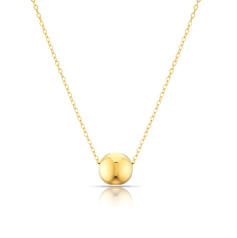 9ct Yellow Gold Ball Slider Necklace
