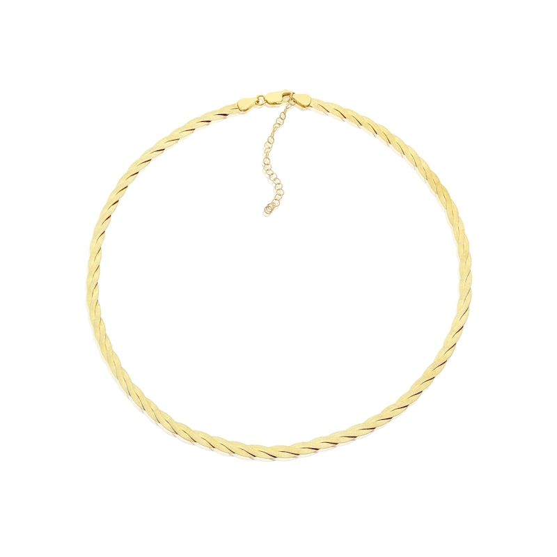 9ct Yellow Gold Braided Herringbone Chain Necklace