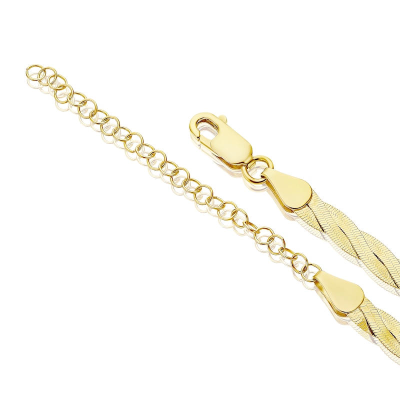 9ct Yellow Gold Braided Herringbone Chain Necklace
