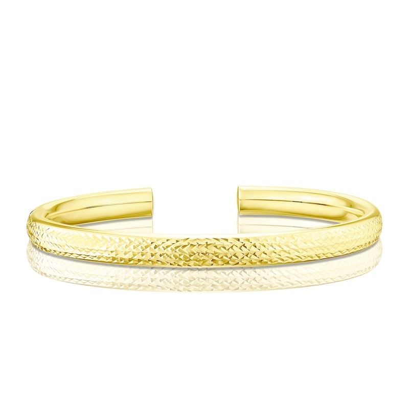 9ct Yellow Gold Hinge Cuff Bangle