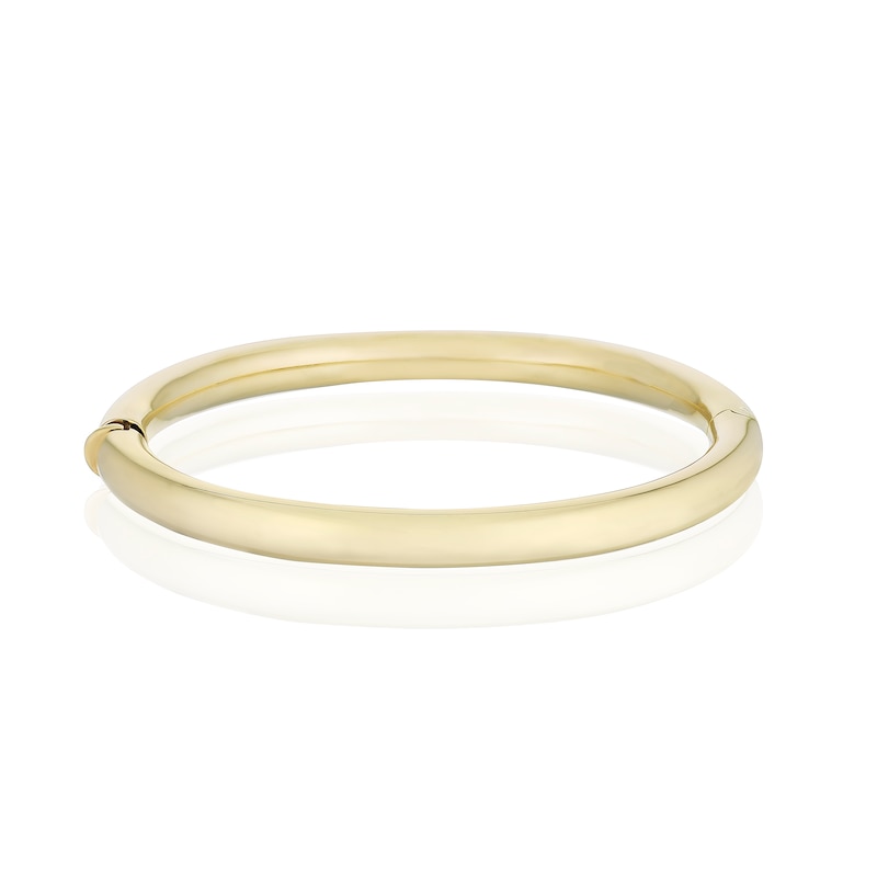 9ct Yellow Gold Rounded Hinge Bangle