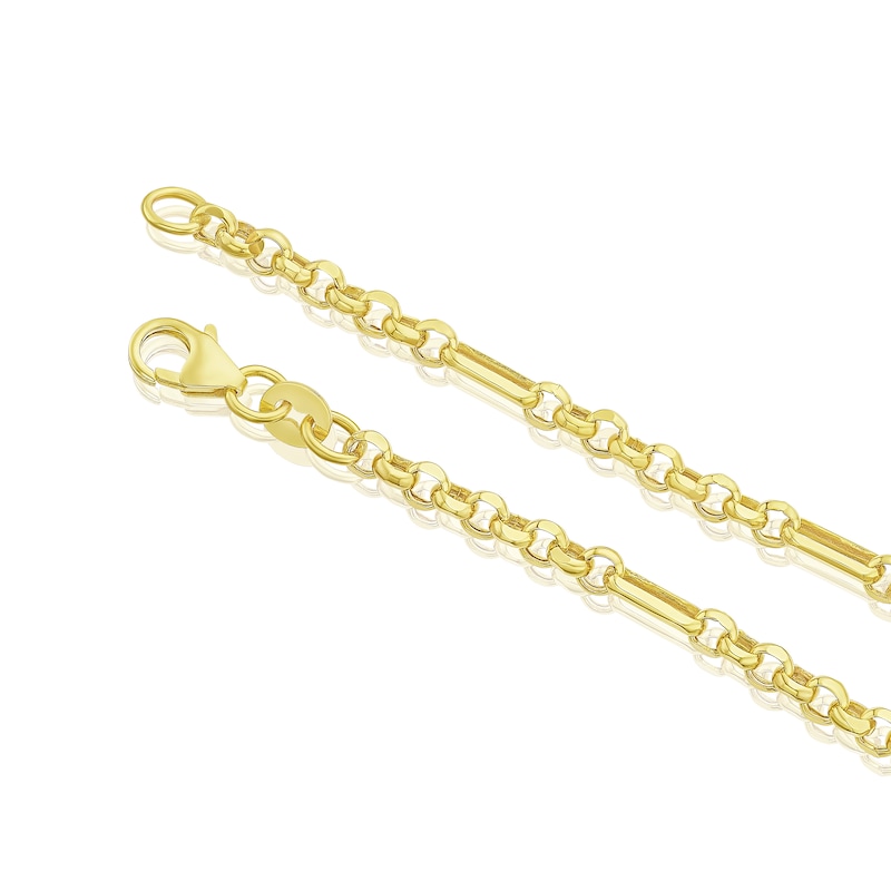 9ct Yellow Gold Belcher Mix Chain Link Bracelet | Ernest Jones