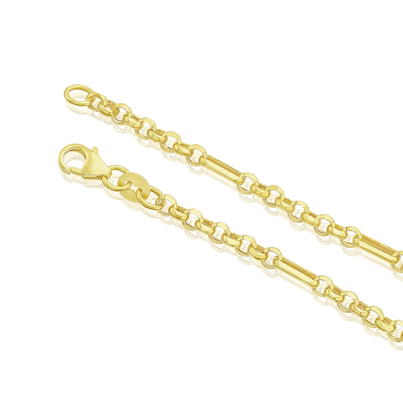 9ct Yellow Gold Belcher Mix Chain Link Bracelet