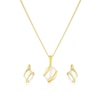 Thumbnail Image 0 of 9ct Yellow Gold Pearl Wrap Stud Earrings & Pendant Necklace Set