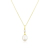 Thumbnail Image 0 of 9ct Yellow Gold Pearl Double Pendant Necklace