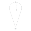 Thumbnail Image 1 of Michael Kors Sterling Silver 18 Inch Cubic Zirconia Pave Padlock Pendant