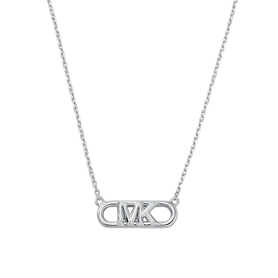 Michael Kors Statement Link MK Sterling Silver Pendant Necklace