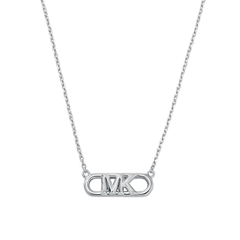 Main Image 1 of Michael Kors Statement Link MK Sterling Silver Pendant Necklace