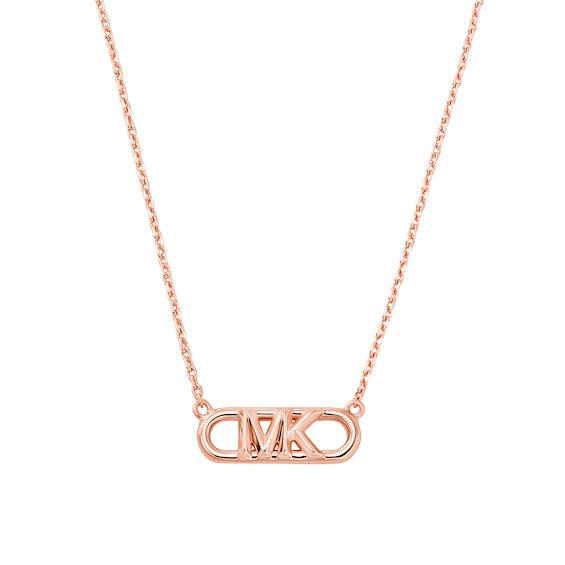 Michael Kors Statement Link MK 14ct Rose Gold Plated Silver Pendant Necklace