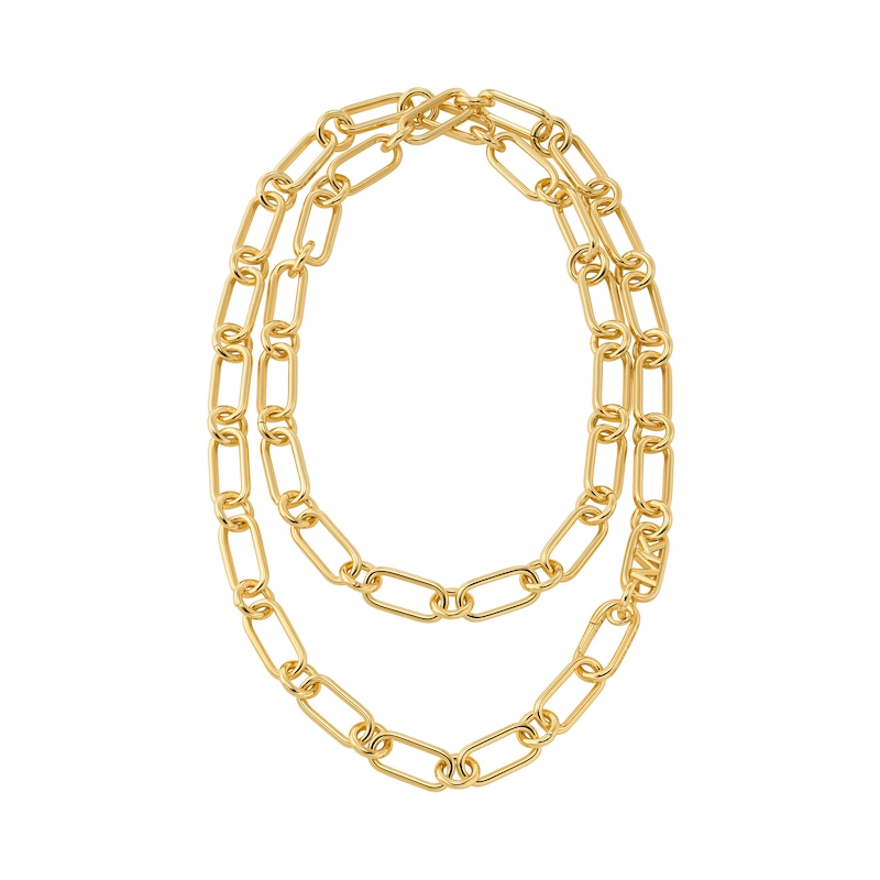 Main Image 1 of Michael Kors Statement Link MK 14ct Gold Plated Silver Overlap Chain Necklace