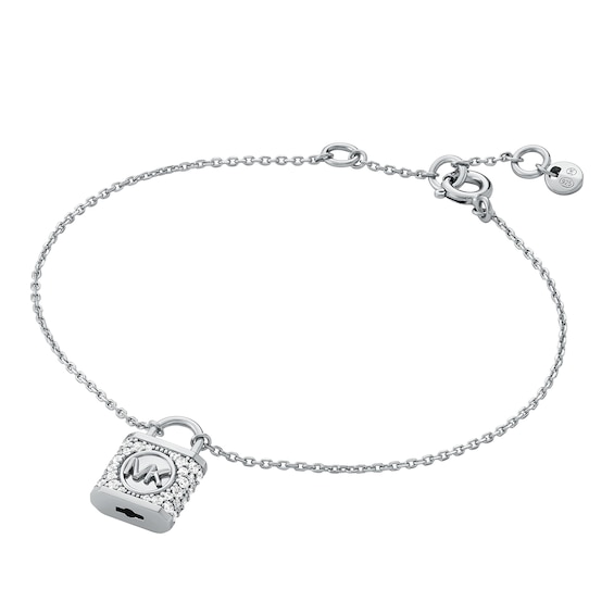 Michael Kors Sterling Silver Cubic Zirconia Pave Padlock Bra
