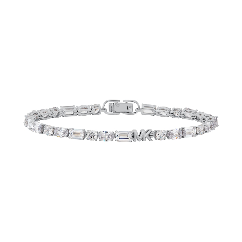 Michael Kors Brilliance Sterling Silver Cubic Zirconia Mixed Cut Tennis Bracelet