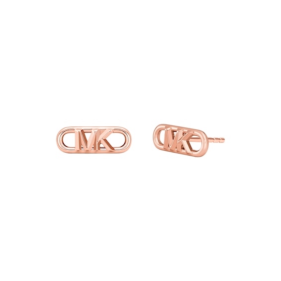 Michael Kors Statement Link MK 14ct Rose Gold Plated Silver Stud Earrings