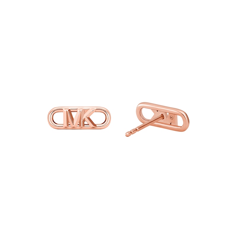 Michael Kors Statement Link MK 14ct Rose Gold Plated Silver Stud Earrings