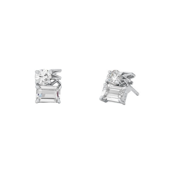 Michael Kors Brilliance Sterling Silver Cubic Zirconia Mixed Cut Stud Earrings