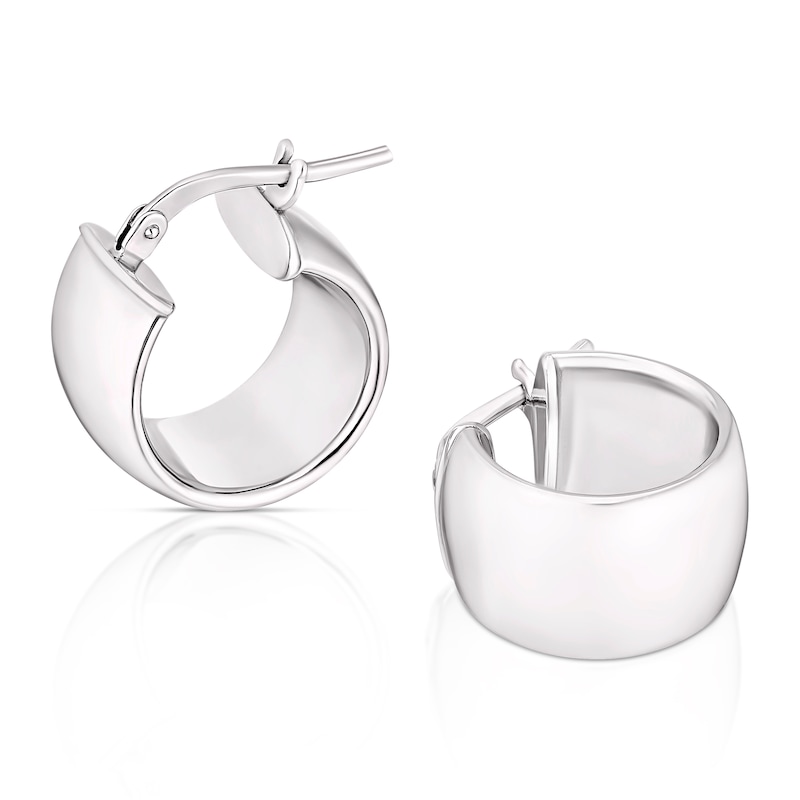 Sterling Silver Wide Hoop Earrings