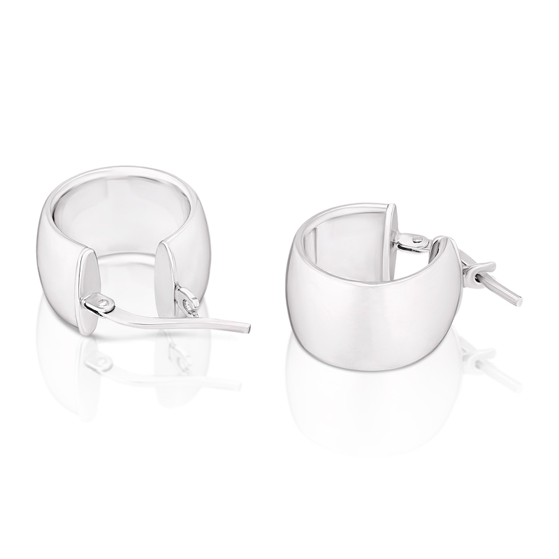 Sterling Silver Wide Hoop Earrings