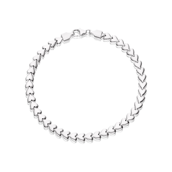 Sterling Silver Heart Charm 7 Bracelet