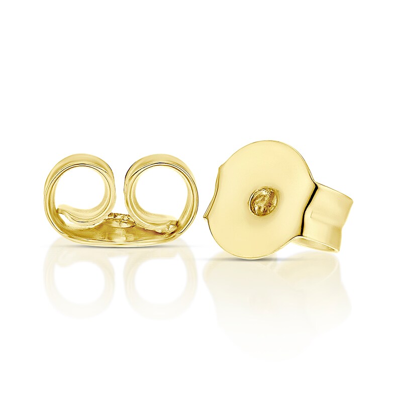 9ct Yellow Gold Round & Baguette Cubic Zirconia Open Square Stud Earrings