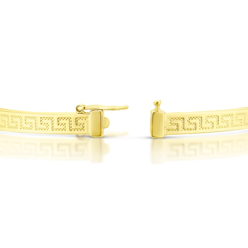 9ct Yellow Gold Greek Key Hinge Bangle