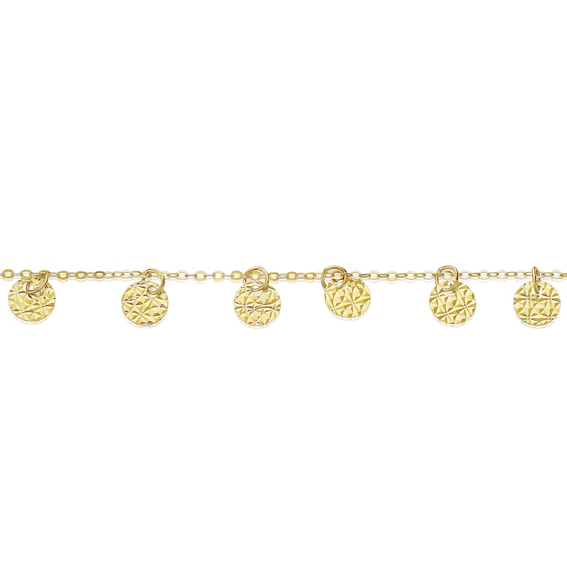 9ct Yellow Gold Sparkle Disc Bracelet