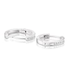 Thumbnail Image 1 of 9ct White Gold 0.05ct Diamond Huggie Hoop Earrings