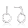 Thumbnail Image 0 of Sterling Silver 0.05ct Diamond Circle Drop Earrings