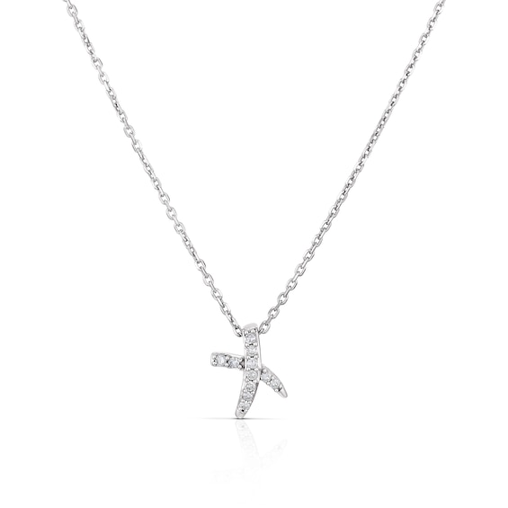 Sterling Silver Diamond Kiss Pendant