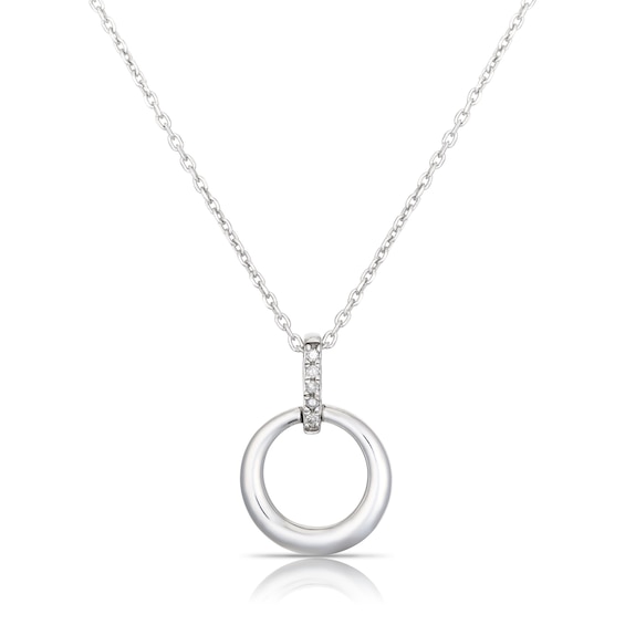Sterling Silver 0.03ct Diamond Circle Pendant