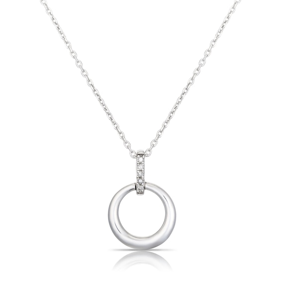 Sterling Silver Diamond Circle Pendant