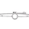 Thumbnail Image 1 of Sterling Silver 9.4 Inch 0.05ct Diamond Circle Adjustable Bolo Bracelet