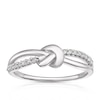 Sterling Silver 0.12ct Diamond Knot Crossover Ring