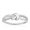 Thumbnail Image 0 of Sterling Silver 0.12ct Diamond Knot Crossover Ring