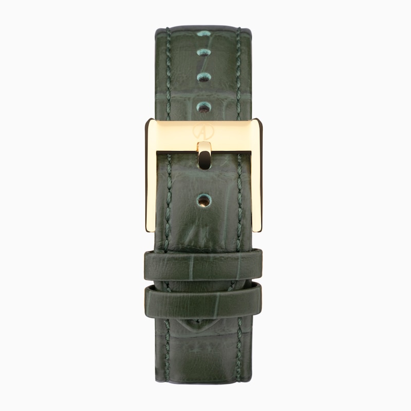 Accurist Rectangle Ladies' Green Leather Strap Watch