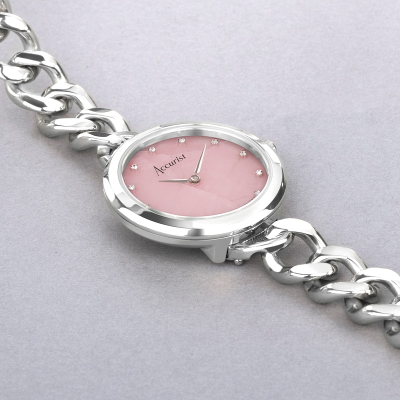 Main Image 6 of Accurist Jewellery Ladies' Rose Quartz Dial Bracelet Watch