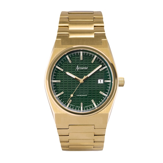 Accurist Origin Men’s Green Dial Gold Tone Bracelet Watch