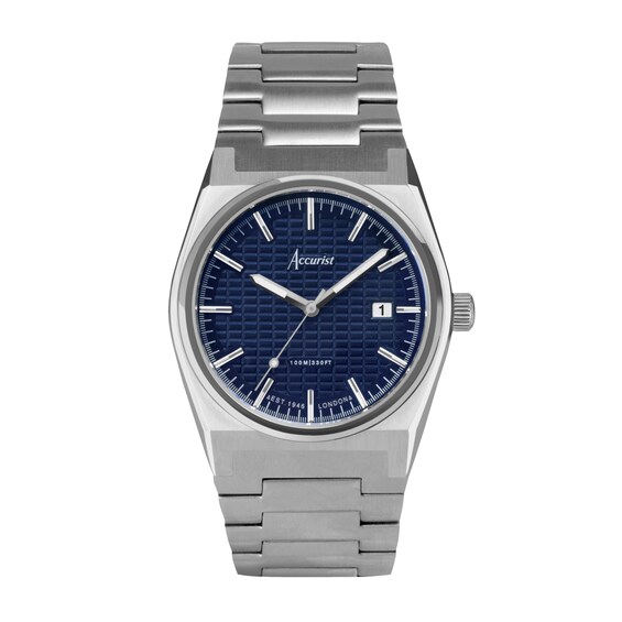Men's Accurist Origin 41Mm Blue Dial Bracelet Watch