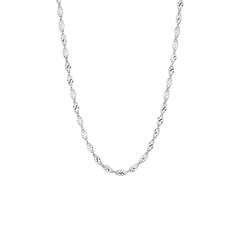 Main Image 1 of 9ct White Gold 17.75" Sparkle Twist Chain