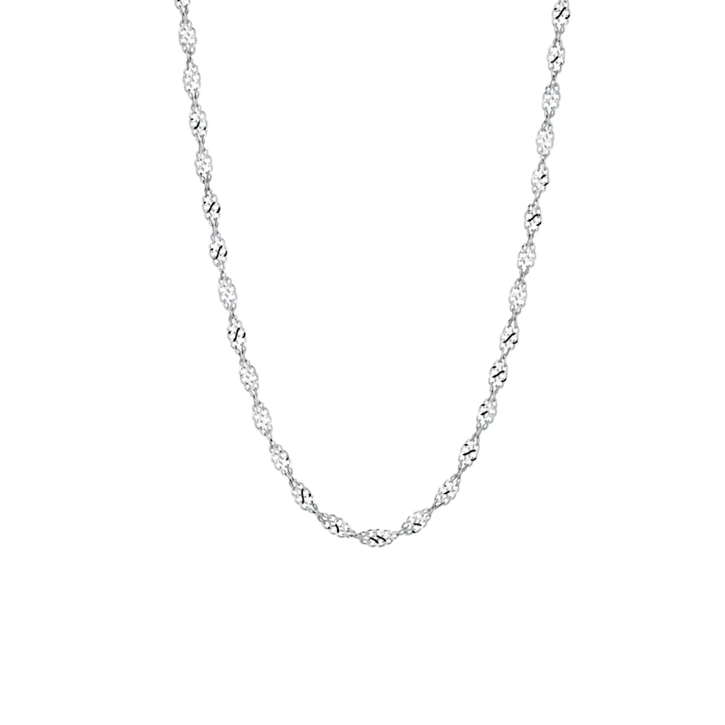 9ct White Gold Sparkle Twist Chain 17.75 Inch