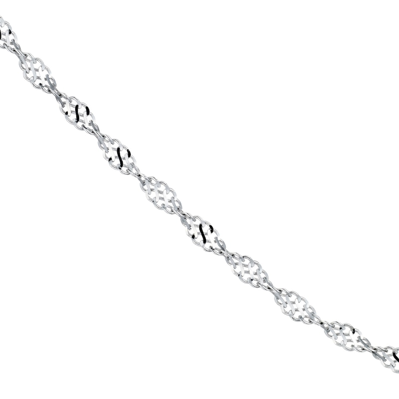 Main Image 2 of 9ct White Gold 17.75" Sparkle Twist Chain