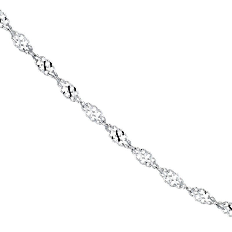 9ct White Gold Sparkle Twist Chain 17.75 Inch