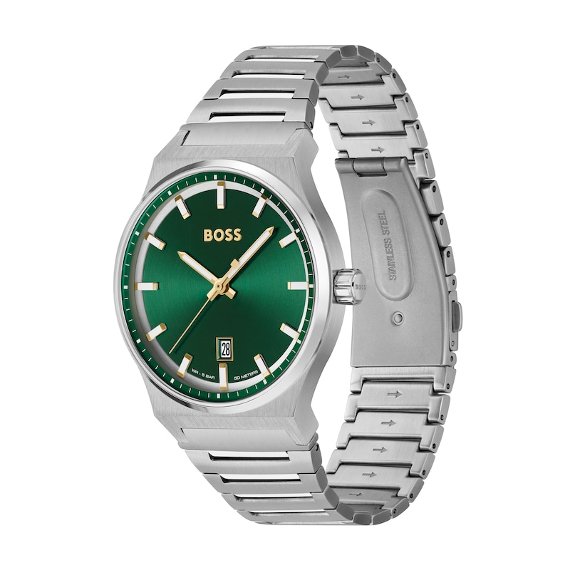 BOSS Candor Men's Green Dial & Stainless Steel Bracelet Watch | Ernest ...