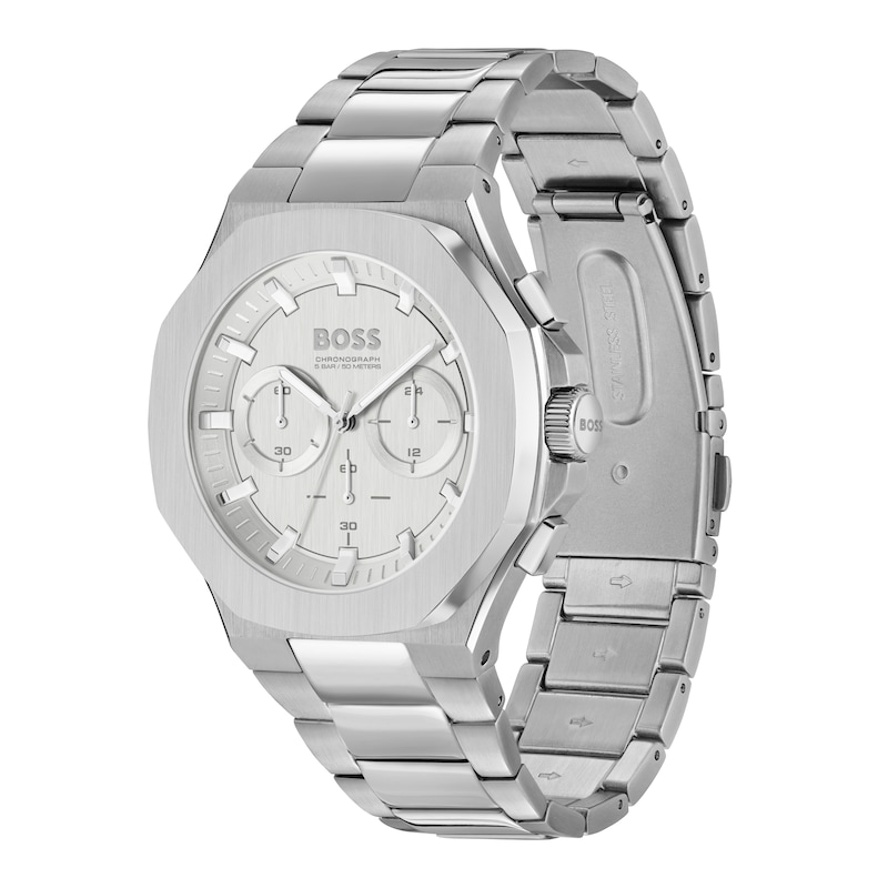 BOSS Taper Men's Chronograph White Dial & Stainless Steel Watch