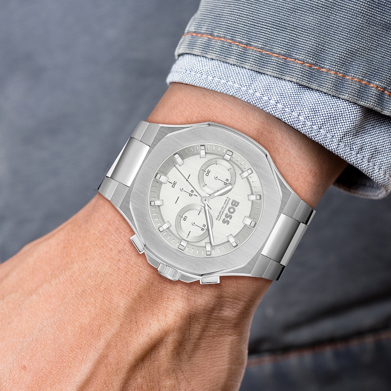 Main Image 4 of BOSS Taper Men's Chronograph White Dial & Stainless Steel Watch